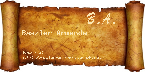 Baszler Armanda névjegykártya
